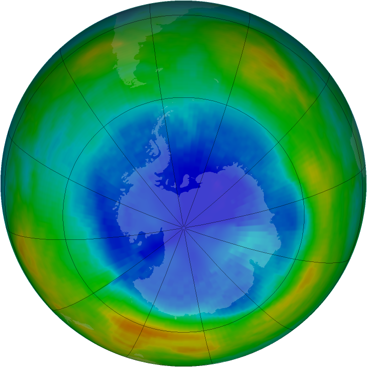 Antarctic ozone map for 08 September 1987
